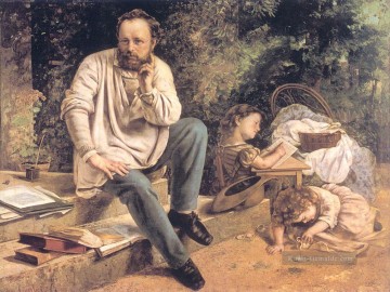  Gustave Maler - Porträt von PJ Proudhon 1853 Realist Realismus Maler Gustave Courbet